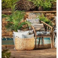 Pillow Perfect Stripe Indooroutdoor Accent Throw Pillow Plush Fill Weather And Fade Resistant Large Lumbar 165 X 245