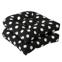 Pillow Perfect - 386065 Outdoor/Indoor Polka Dot Tufted Seat Cushions (Round Back), 19