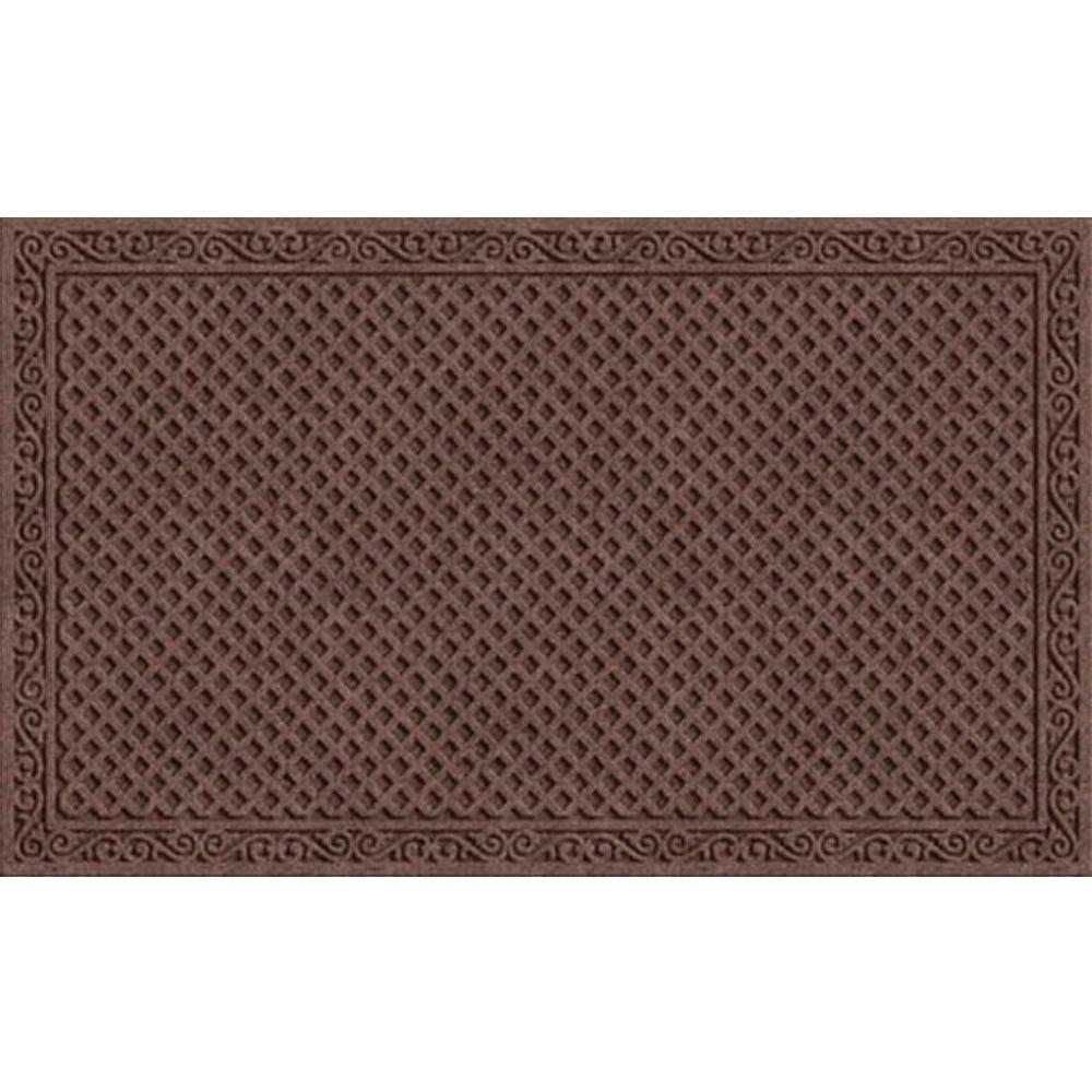 Apache Mills Textures Iron Lattice 18 X 30 Non Slip Weather And Stain Resistant Entrance Door Mat Walnut