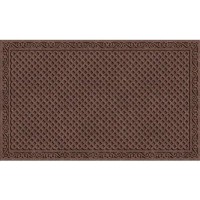 Apache Mills Textures Iron Lattice 18 X 30 Non Slip Weather And Stain Resistant Entrance Door Mat Walnut