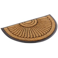 Kempf Half Round Premium Inlaid Sun Ray Coir Doormat Entrance Mat 18 X 30