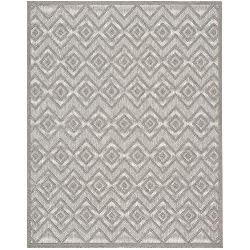 Nourison Versatile Indooroutdoor Silver Grey 7 X 10 Area Rug Easy Cleaning Non Shedding Bed Room Living Room Dining Room