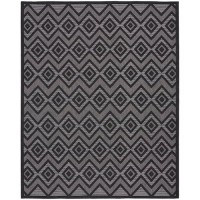 Nourison Versatile Indooroutdoor Charcoalblack 7 X 10 Area Rug Easy Cleaning Non Shedding Bed Room Living Room Dining R