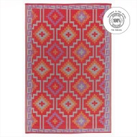 Fab Habitat Outdoor Rug Waterproof Fade Resistant Creasefree Reversible Premium Recycled Plastic Vintage Boho Kilim