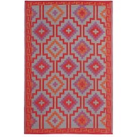 Fab Habitat Outdoor Rug Waterproof Fade Resistant Creasefree Reversible Premium Recycled Plastic Vintage Boho Kilim