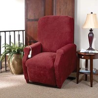 Surefit Stretch Pique Recliner Slipcover In Garnet