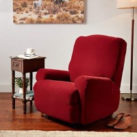 Surefit Stretch Pique Recliner Slipcover In Garnet