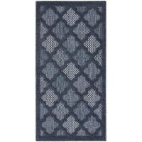 Nourison Easy Care Moroccan Navy Blue 2 X 4 Area Rug Trellis Easy Cleaning Non Shedding Bed Room Living Room Dining Room