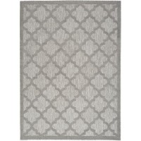 Nourison Easy Care Moroccan Silver Grey 4 X 6 Area Rug Trellis Easy Cleaning Non Shedding Bed Room Living Room Dining Ro