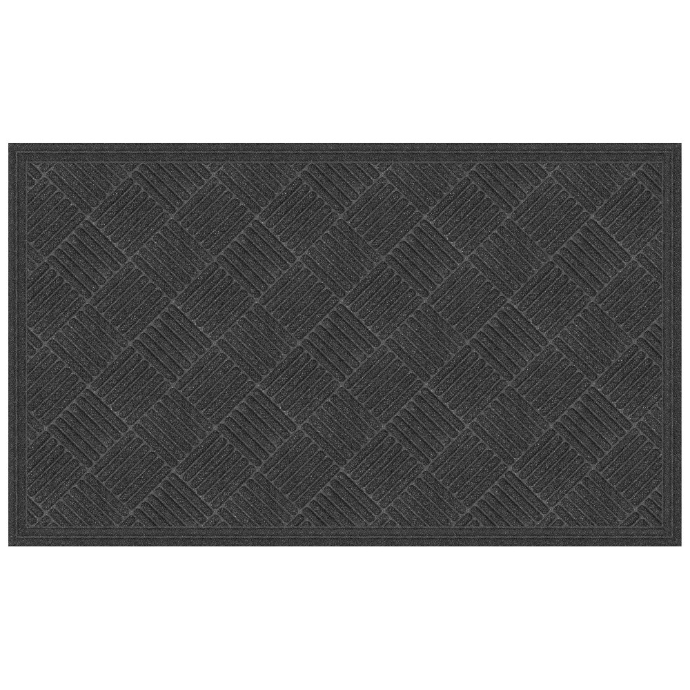 Apache Mills Crosshatch Doormat 3Feet X 5Feet Charcoal