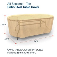 Budge All-Seasons Oval Patio Table Cover, Large (Tan)