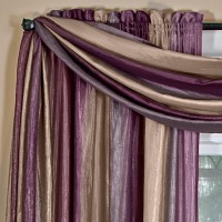 Sheer Window Scarf Valance 50 Inch Width X 144 Inch Length Aubergine Light Filtering Polyester Curtain Scarf Lightweight