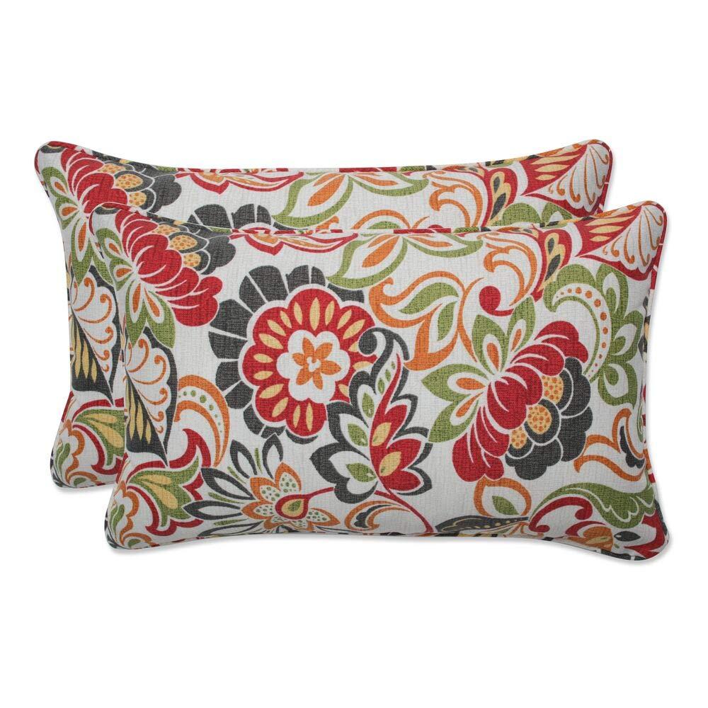 Pillow Perfect Bright Floral Indoor/Outdoor Accent Throw Pillow, Plush Fill, Weather, And Fade Resistant, Lumbar - 11.5