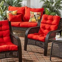 Greendale Home Fashions Indoor/Outdoor High Back Chair Cushion, Salsa