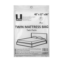 Uboxes Twin Size Mattress Covers 40 X 12 X 86 Clear 2 Pack