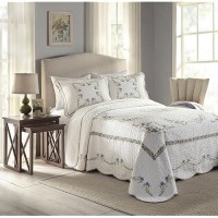 Modern Heirloom Heather Bedspread King 120X118 White