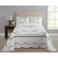 Modern Heirloom Heather Bedspread King 120X118 White