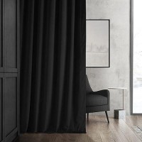 Hpd Half Price Drapes Signature Velvet Thermal Blackout Curtains For Living Room 96 Inch Long 1 Panel Rod Pocket Insulated Bla