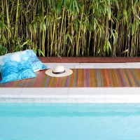 Fab Habitat Outdoor Rug Waterproof Fade Resistant Creasefree Premium Recycled Plastic Striped Porch Deck Balcony M