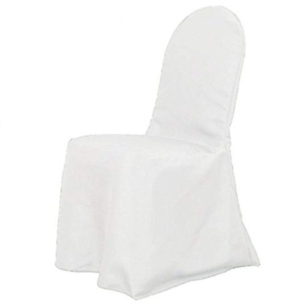 Linentablecloth Polyester Banquet Chair Cover White