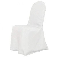 Linentablecloth Polyester Banquet Chair Cover White