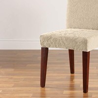 Surefit Stretch Jacquard Damask Dining Chair, Oyster