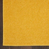 Nourison Essentials Solid Indooroutdoor Yellow 22 X 14 Area Rug Easy Cleaning Non Shedding Bed Room Living Room Dining