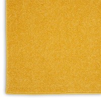 Nourison Essentials Solid Indooroutdoor Yellow 22 X 14 Area Rug Easy Cleaning Non Shedding Bed Room Living Room Dining