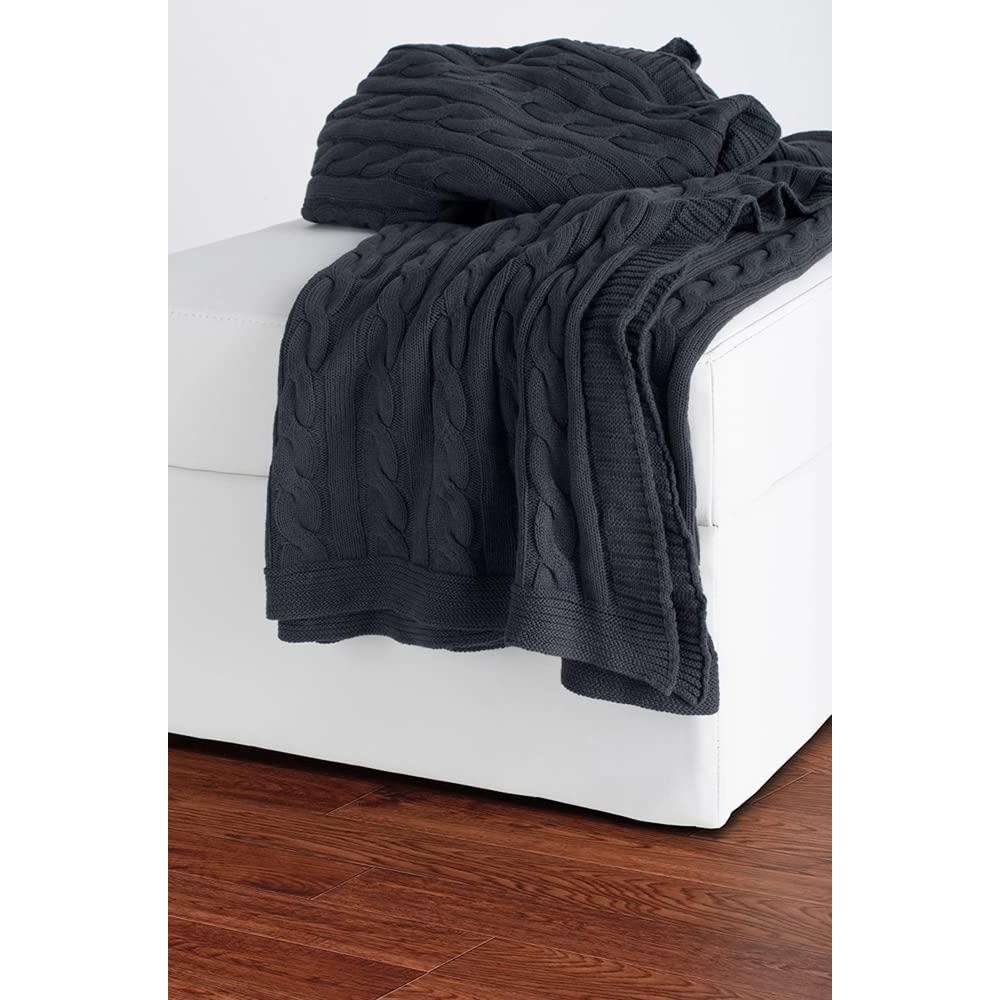 Rizzy Home TH0147 50x60 Gray Cable Knit Throws Throw