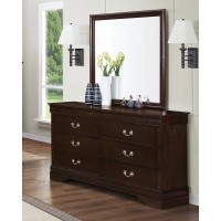 Louis Philippe Square Dresser Mirror Cappuccino