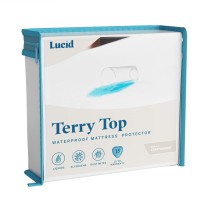 Lucid Premium Hypoallergenic 100 Waterproof Mattress Protector Universal Fit Dorm Room Essentials Cotton Terry Top Cover T