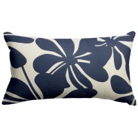 Majestic Home Goods Navy Blue Plantation Indoor Outdoor Small Throw Pillow 20 L X 5 W X 12 H