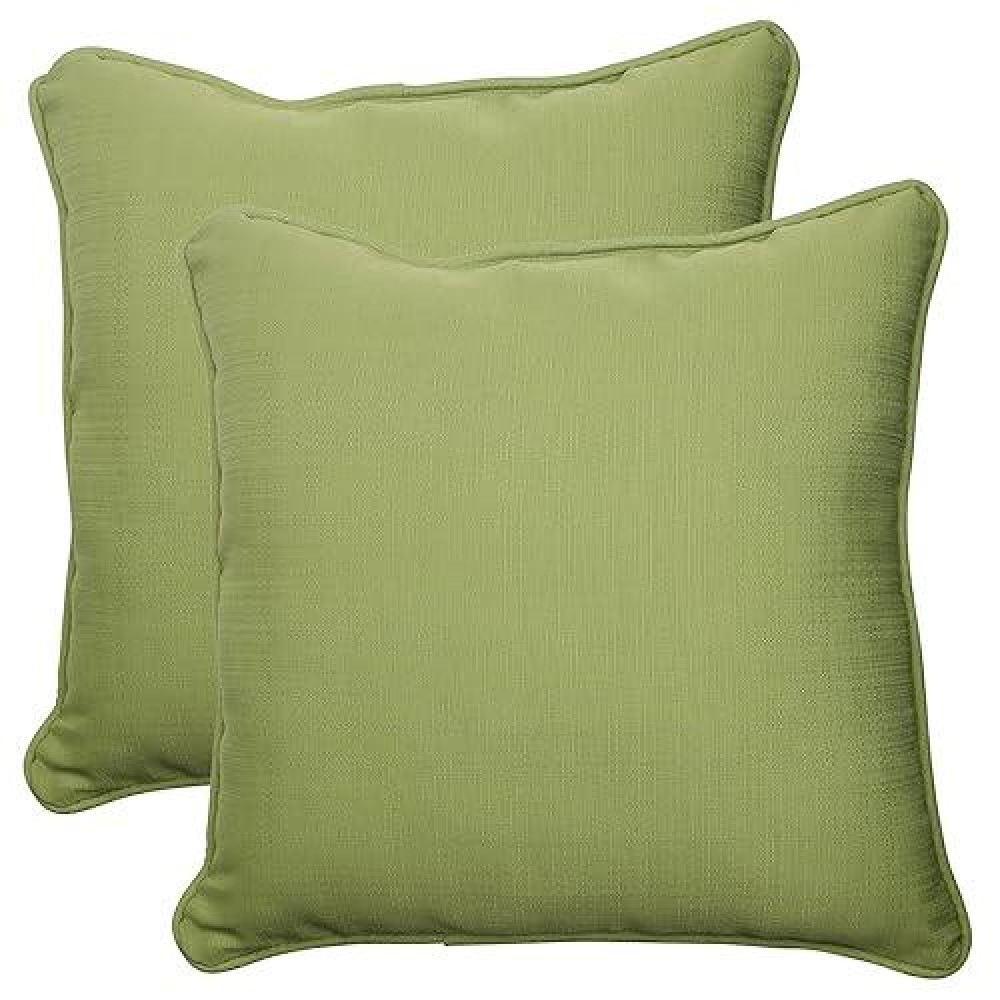 Pillow Perfect Forsyth Solid Indooroutdoor Throw Pillow Plush Fill Weather And Fade Resistant Throw 185 X 185 Green