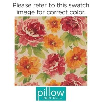 Pillow Perfect Bright Floral Indooroutdoor Chair Seat Cushion With Ties Tufted Weather And Fade Resistant 185 X 19 Gr