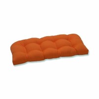 Pillow Perfect Pompeii Solid Indooroutdoor Wicker Patio Sofaswing Cushion Tufted Weather And Fade Resistant 19 X 44 Ora