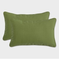 Pillow Perfect Forsyth Solid Indoor/Outdoor Lumbar Pillow Plush Fill, Weather And Fade Resistant, Lumbar - 11.5