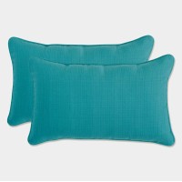 Pillow Perfect Forsyth Solid Indoor/Outdoor Lumbar Pillow Plush Fill, Weather And Fade Resistant,, Lumbar - 11.5