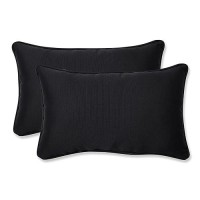 Pillow Perfect Fresco Solid Indooroutdoor Lumbar Pillow Plush Fill Weather And Fade Resistant Lumbar 115 X 185 Blac