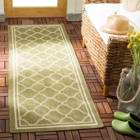 Safavieh Courtyard Collection 23 X 8 Greenbeige Cy6918 Trellis Indoor Outdoor Waterproof Easy Cleaning Patio Backyard Runn