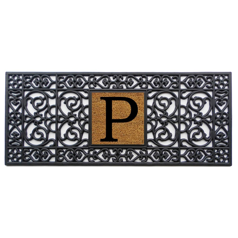 Calloway Mills 170011741P Rubber Monogram Doormat 17 X 41 Letter P