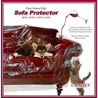 Laminet Thick Crystal Clear Heavy-Duty Water Resistant Sofa/Couch Cover - Perfect For Protection Against Cat/Dog Clawing, Kids And Grandkids!!! - Sofa - 42\ Bh X 18\