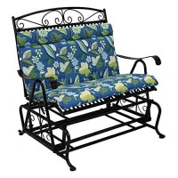 Blazing Needles Seat/Back Outdoor Bench Cushion, Skyworks Caribbean