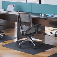 Deflecto Economat Black Chair Mat, Hard Floor Use, Rectangle, Straight Edge, 46 X 60 Inches (Cm21442Fblk)