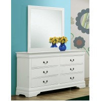 Louis Philippe White Dresser Mirror With Beveled Edge