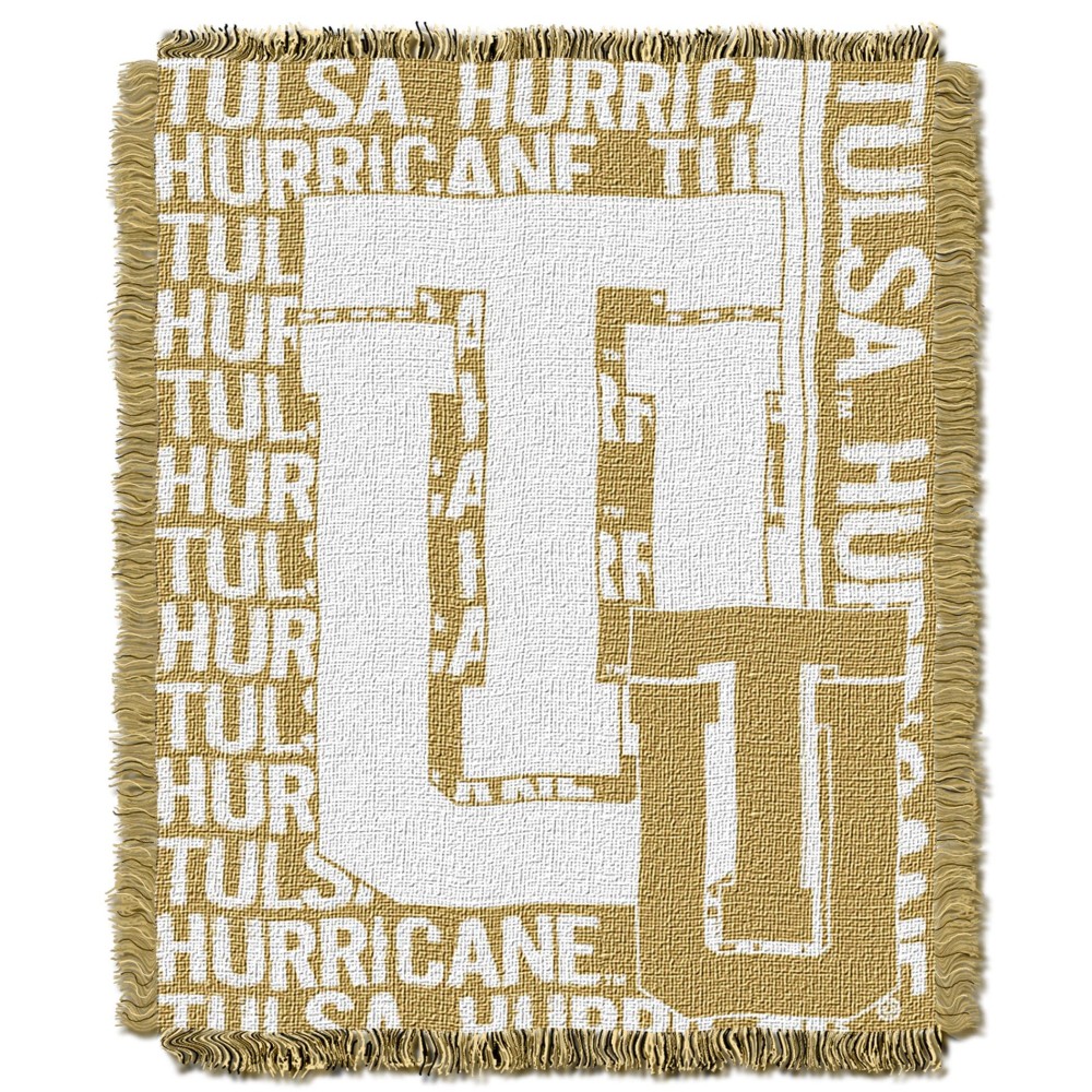 Northwest Ncaa Tulsa Golden Hurricane Unisexadult Woven Jacquard Throw Blanket 48 X 60 Double Play