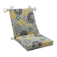 Pillow Perfect Bright Floral Indooroutdoor Solid Back 1 Piece Square Corner Chair Cushion With Ties Deep Seat Weather And Fa