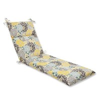 Pillow Perfect Bright Floral Indooroutdoor Split Back Chaise Lounge Cushion With Ties Plush Fiber Fill Weather And Fade Resi