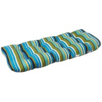 Pillow Perfect Stripe Indoor/Outdoor Sofa Setee Swing Cushion, Tufted, Weather, And Fade Resistant, 19