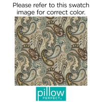 Pillow Perfect Paisley Indoor/Outdoor Accent Throw Pillow, Plush Fill, Weather, And Fade Resistant, Lumbar - 11.5