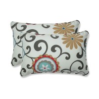 Pillow Perfect Floral Indoor/Outdoor Accent Throw Pillow, Plush Fill, Weather, And Fade Resistant, Lumbar - 11.5